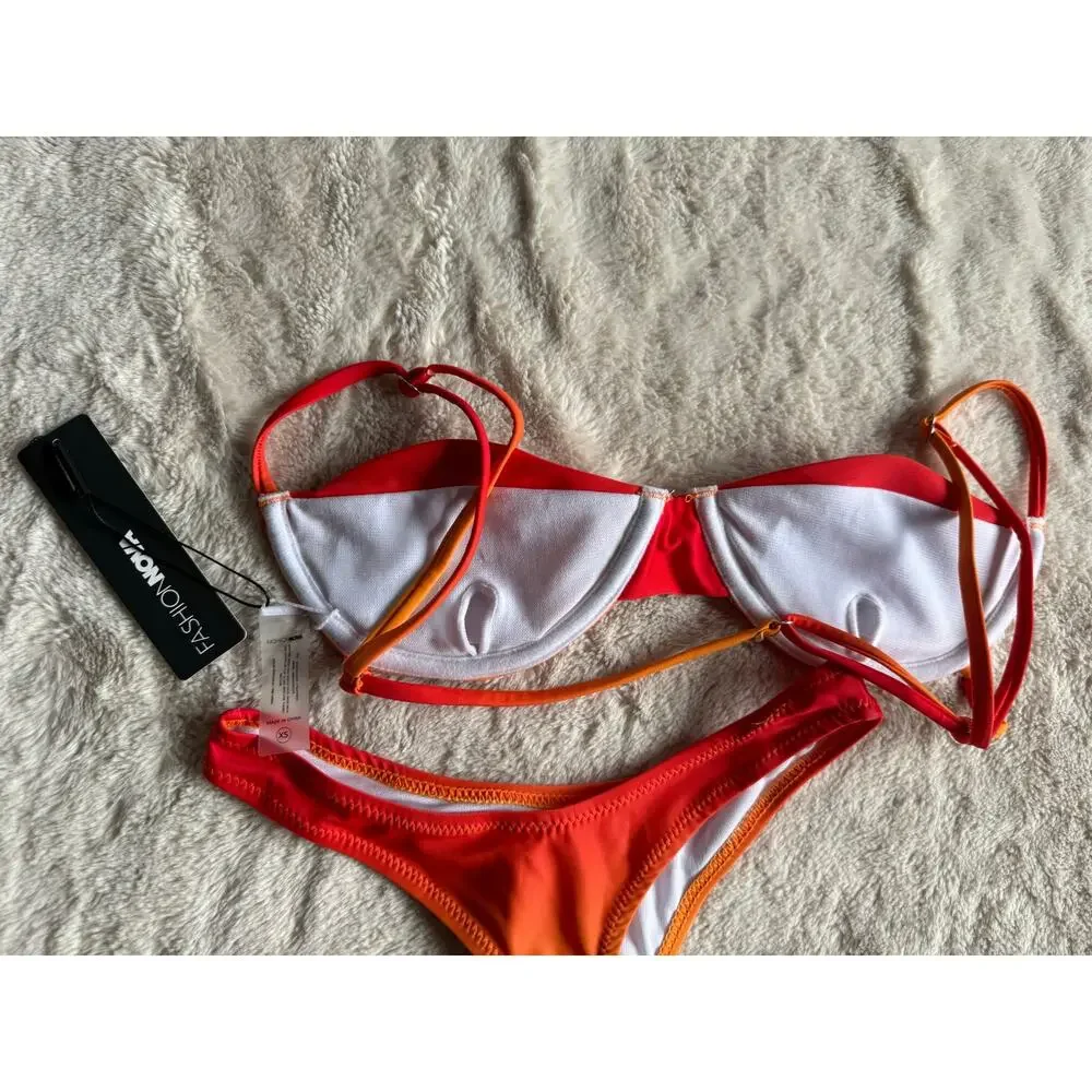 Fashion Nova 2-Piece Swim Suit Bikini Thong Size XS NWT